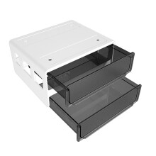 Deslize a Gaveta de Armazenamento Sob a Mesa, Organizador Autoadesivo Oculto, Organizador de Gaveta AcopláVel com 2 Camadas Pretas