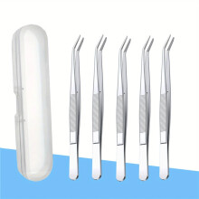 (5pcs) 2/5pcs Stainless Steel Multi-Purpose Tweezers,Sewing,Nail Art,Eyebrow Threading,Jewelry Clamping,Sewing Machine and DIY Projects