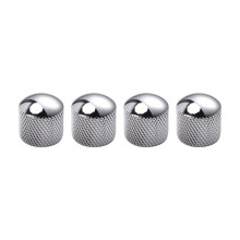 4x Guitar Dome Control Knobs for Tele Replacement, Silver