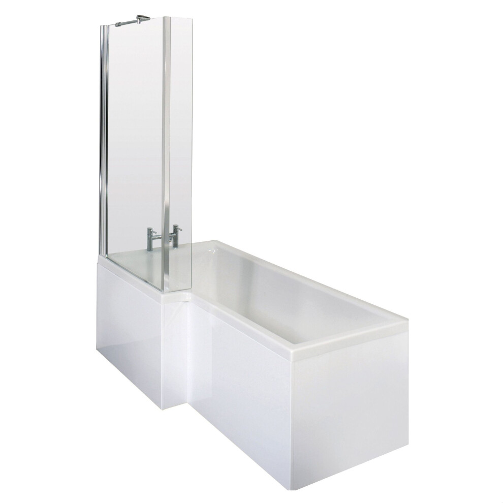 Balterley Unisex White 1500 Mm Left Hand L Shape Shower Bath With Screen & Front Panel - Image 2