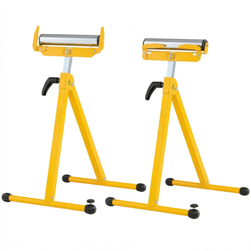 Costway 2-Pack Folding Roller Stands Roller Heads & Edge Guides For Table Saw