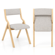 Wooden Upholstered Dining Chairs Set of 2 Folding Accent Guests Chair