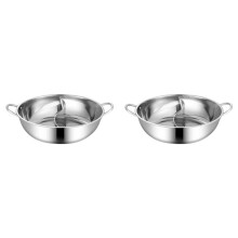 2X Pentola Compatibile con Fornello A Gas Doppio Diviso In Acciaio Inossidabile Pentola Compatibile con Pentole per Zuppe, 32 cm