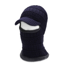 Pasamontañas de invierno de punto, gorro cálido con cuello flexible, ideal para esquiar.
