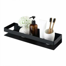 Badezimmer-Wandregal, Duschablage, Edelstahl, 40 cm, schwarz