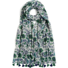 Damenschal, leicht und weich, mit Blumen- und Leopardenmuster