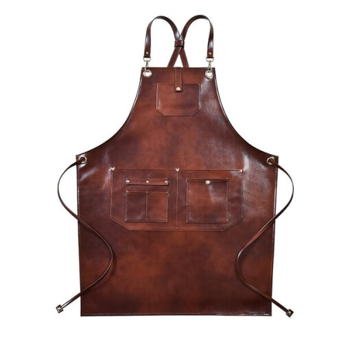 Leren barbecueschort