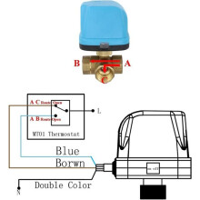 Válvula motorizada de 3 vías, válvula solenoide motorizada de 220 V.