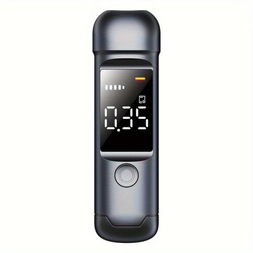 Etilometro digitale portatile con display LCD.
