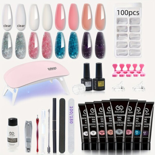 Kit completo para decoración de uñas con lámpara UV