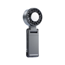 Portable Handheld Cooling Fan Semiconductor Ice Cold Fan Rechargeable 3000mAh Foldable Digital Display Black