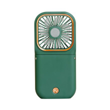 Ventilador de Mão Dobrável USB Elétrico com Função de Suporte para Telefone Power Bank de 3000mAh Ventilador de Pescoço Suspenso Verde