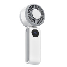 Handheld Cooling Fan with Semiconductor Cooling, Turbo Wind, Foldable 5-Speed, for Outdoor Neck Fan Rechargeable White