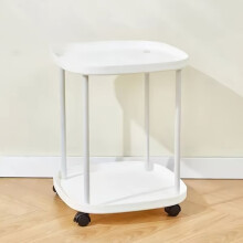 Mesa auxiliar moderna con ruedas, de dos niveles.