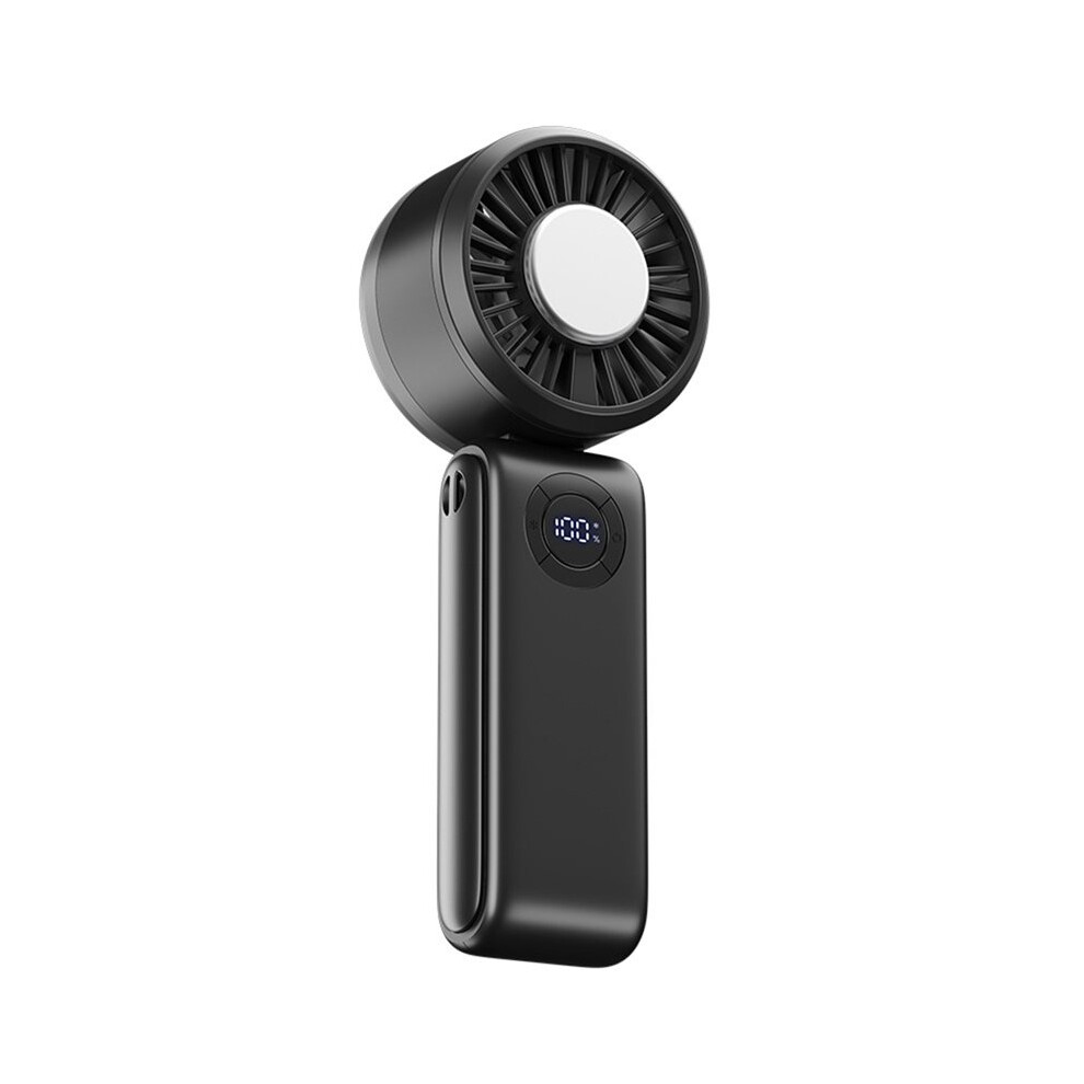 Handheld Cooling Fan With Semiconductor Cooling, Turbo Wind, Foldable 5-Speed, For Outdoor Neck Fan Rechargeable Black 6031940106235