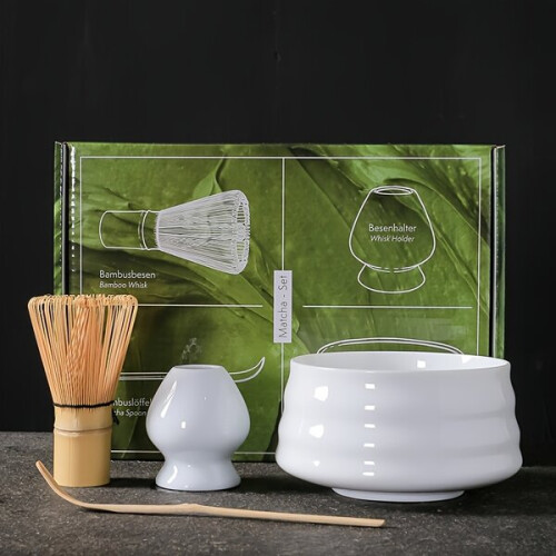 Matcha tea set: bowl, ceramic tools