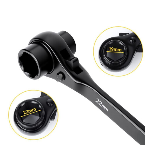 19-22mm  Tail Ratchet Wrench Reversible Dual Purpose Quick Automatic Box End Socket Spanner