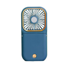 Handheld Fan Folding USB Electric Fan with Phone Bracket Function 3000mAh Power Bank Hanging Neck Fan