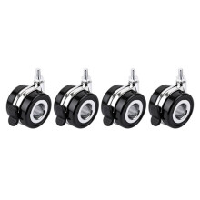 HomeRack 2.5inch (60mm) Hollow Caster Wheel Kit with Brake, 4 Caster Wheels, Compatible Standard M8 Threaded Hole