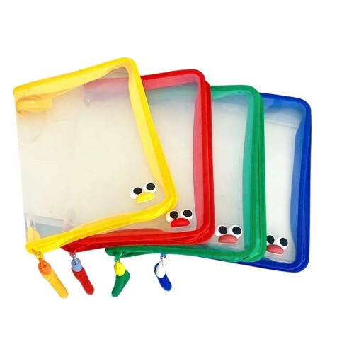 4 Clear A4 Size Document Case,Zipper File Bags, Waterproof, Portable, Document Files,Files, Receipts, Document Organizer