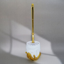 Kreative Toilettenbürste „Golden Finger“ mit Halter.