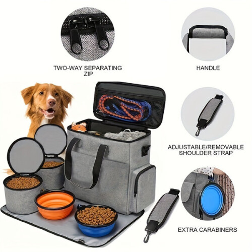 5-piece pet travel backpack with zipper