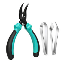 Fish Pin Bone Pliers & Tweezers Set - Serrated Jaw Plier with Flat & Slant Tweezers, Rust-Resistant Deboning Tools