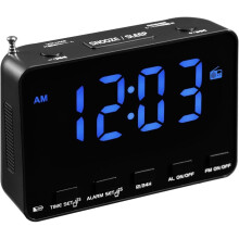 Loud Radio Alarm Clock for Heavy Sleepers Adults,Easy to Use,Bedside Digital Small Clock with Sleep Timer,FM Radio