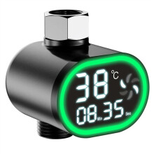 Monitor de Temperatura de Ducha, Pantalla Digital LED, Termómetro de Agua de Precisión, Medidor de Temperatura en Tiempo Real