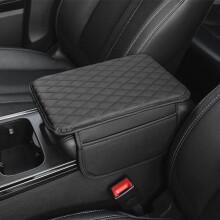 Bracciolo auto in pelle con supporto laterale.