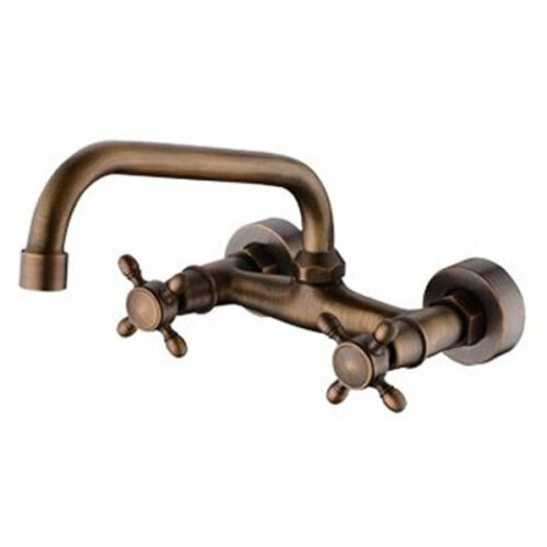 Presa a muro in bronzo, interamente in rame, girevole antica, calda e