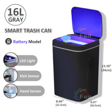 (Batería ligera de 16 L-H) Cubo de basura con sensor automático, usted