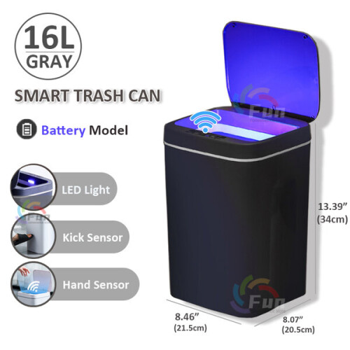 (16L Lightweight Battery-H) Automatic Sensor Trash Can, You