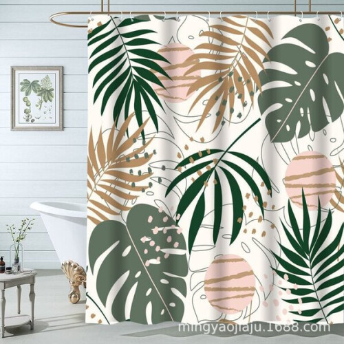 Αδιάβροχη κουρτίνα μπάνιου Boho Botanical Abstract 150x180cm