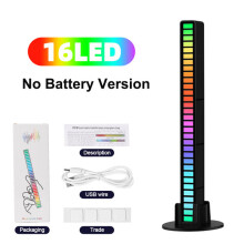 (16 LED sans pile) Lumière rythmique LED RGB pour voiture avec contrôle du son