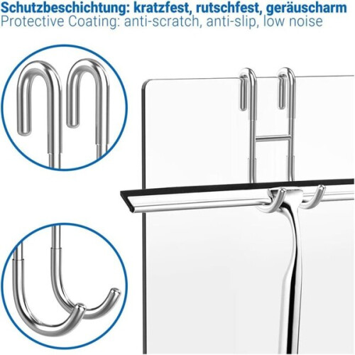 Duschhaken aus Glas, 2er-Set mit Silikon