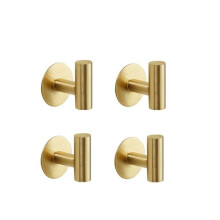 Packung selbstklebende Haken aus gebürstetem Edelstahl SUS304 in gebürstetem Gold