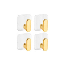 (5,3 5,3 2,5 cm) Selbstklebende Wandhaken, 4 Stück, goldfarben