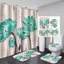 Duschvorhang, vierteilig, digital bedruckt, Polyester, wasserdicht
