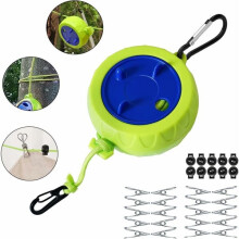 Ensemble d'étendage à linge, corde à linge extensible portable de 10 m, sans enroulement