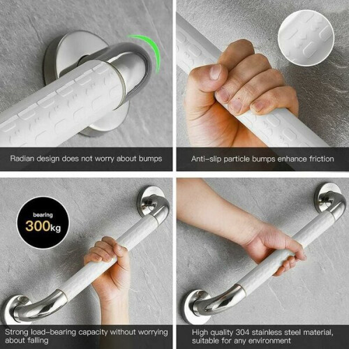 Douchebeugel (50 cm wit), antislip handgreep, wandmontage