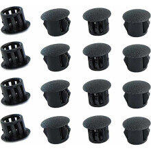 Tacos redondos de plástico (negros, 8 mm), 20 unidades, para tapar agujeros en muebles.