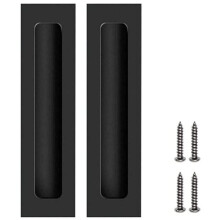 Conjunto de 10 puxadores pretos embutidos para portas de correr.