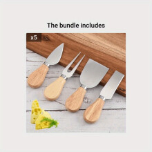 Juego de 4 cuchillos de roble para queso y mantequilla.