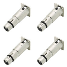 4X Drie-Aderige D-Type Metalen Aansluiting voor Audio-Aansluitingsconverter XLR-Montagebasis XLR Mannelijk Naar XLR Vrouwelijk