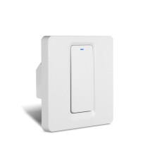 1 Way Tuya WiFi Light EU UK Neutral Wire Required Button Wall Switches with LED Indicator App Control