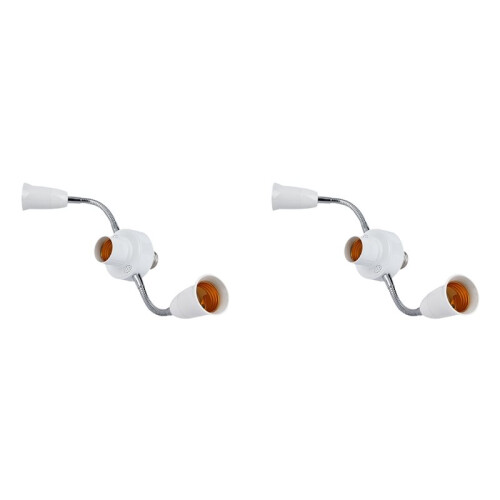 2X E27 LED Bulb Splitter Adapter Adjustable Light Holder Socket Converter for Exhibitions Light Holder 3 Heads