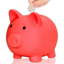 (Rot) L&W Lucky Piggy Bank, Shatterproof Coin Bank, Money Box for Wedding, Christmas, Halloween, Cute Decorative Accessories