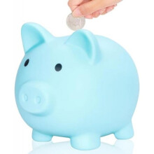 (Blau) L&W Lucky Piggy Bank, Shatterproof Coin Bank, Money Box for Wedding, Christmas, Halloween, Cute Decorative Accessories