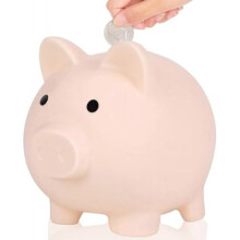 (Fleisch) L&W Lucky Piggy Bank, Shatterproof Coin Bank, Money Box for Wedding, Christmas, Halloween, Cute Decorative Accessories